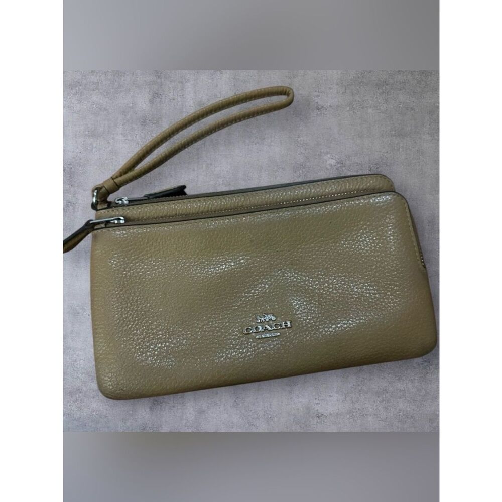 Coach Beige Leather Wristlet